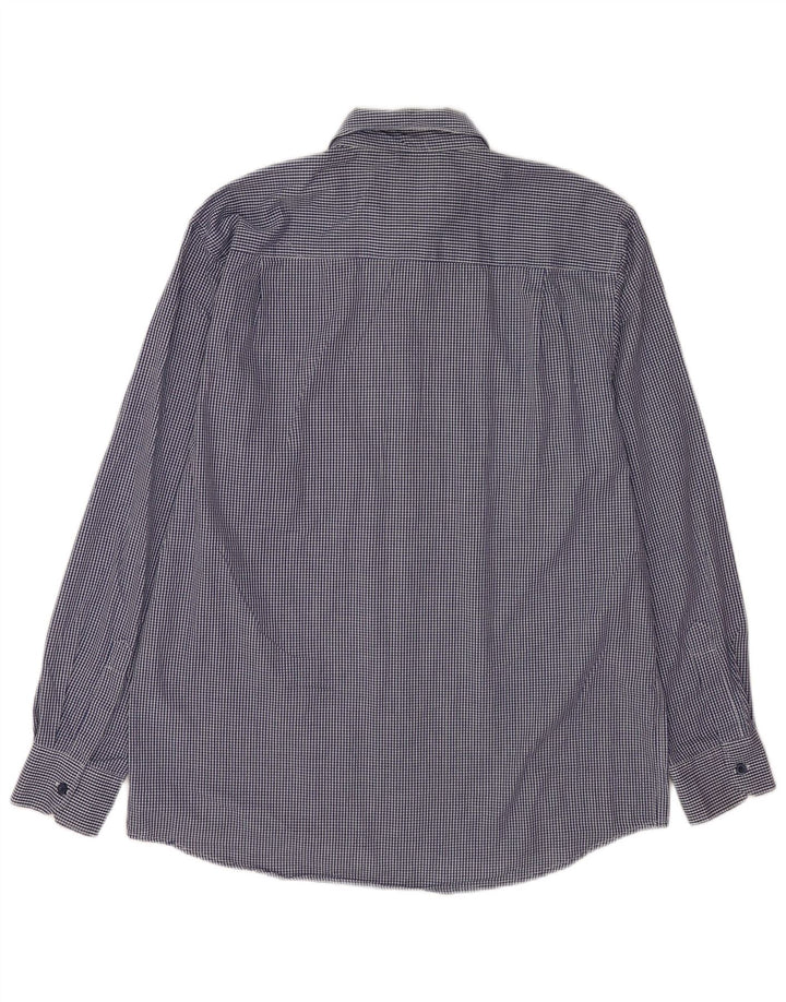 Pierre Cardin Camisa de corte regular para hombre XL Poliéster a cuadros azul marino