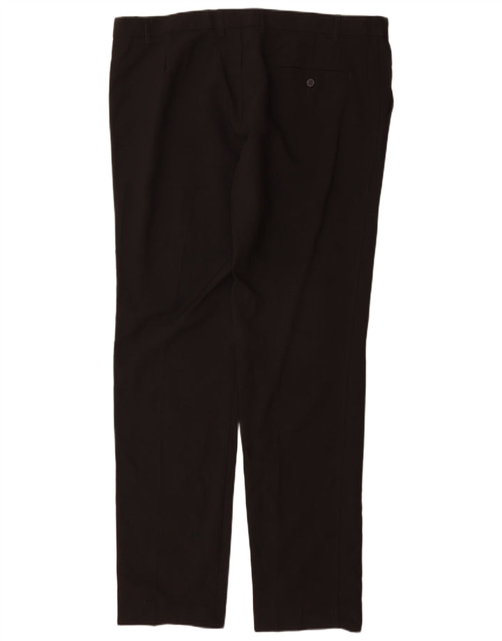 Marks & Spencer Pantalón chino recto para hombre W40 L35 Poliéster negro