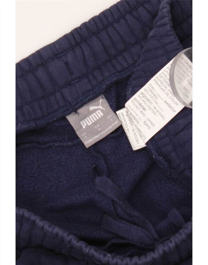 Puma - Pantalón de chándal para hombre, talla grande, algodón azul marino