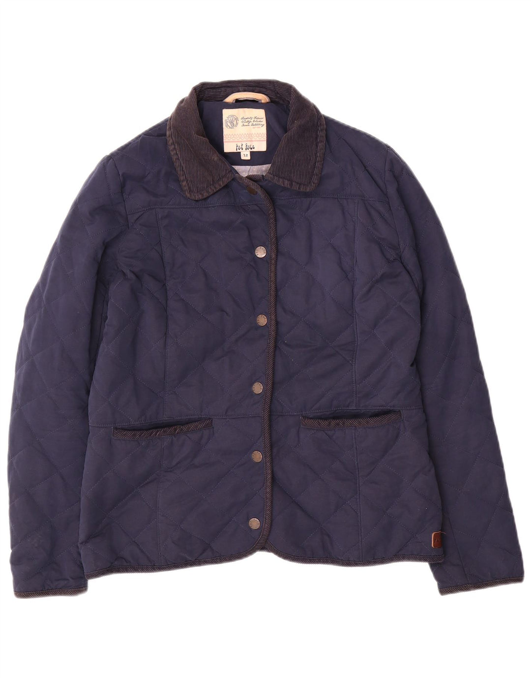 FAT FACE Chaqueta acolchada para mujer UK 12 Mediana Azul marino Poliéster