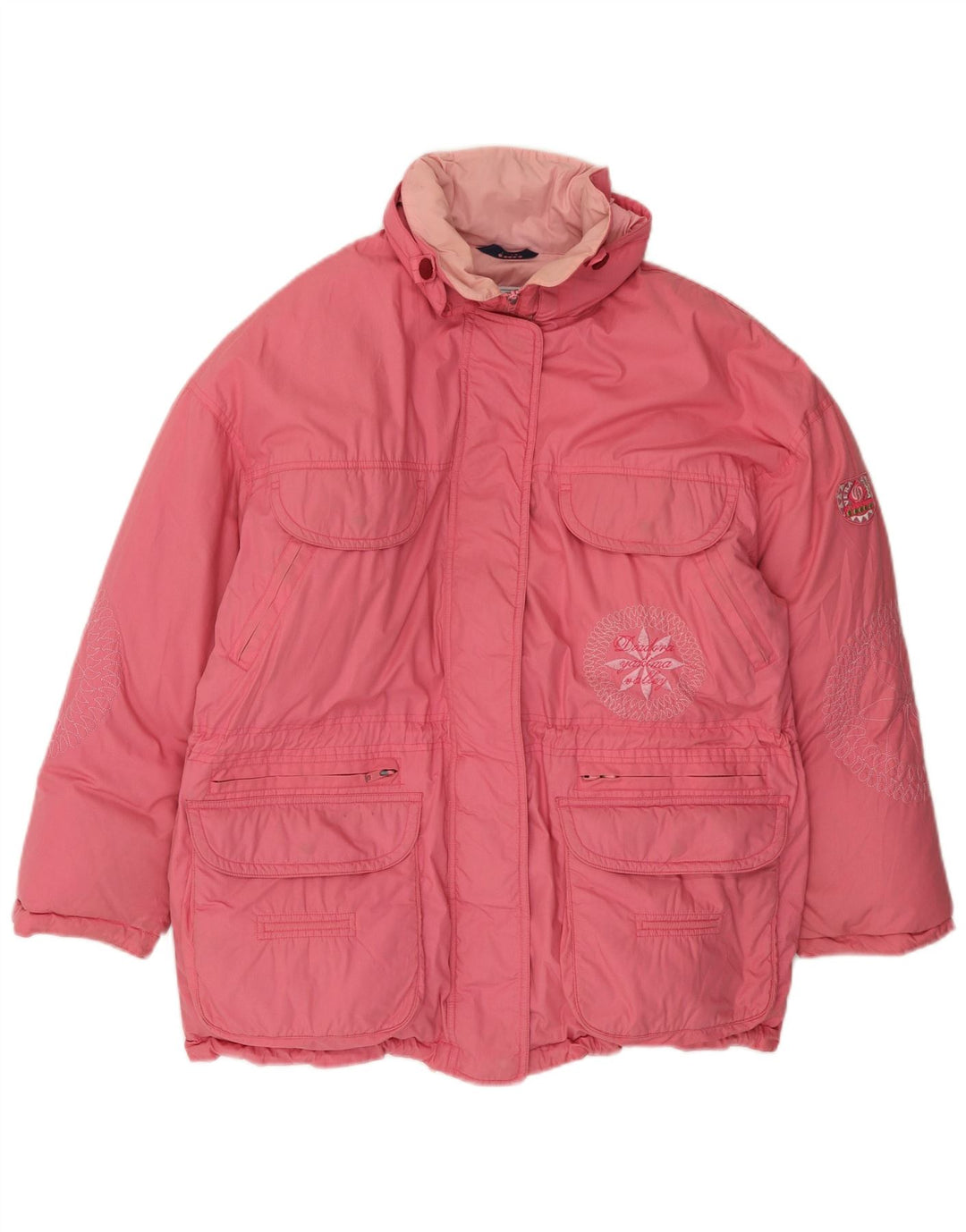 Diadora Chaqueta Acolchada Extragrande Con Gráfico Para Mujer UK 10 Small Rosa Poliéster