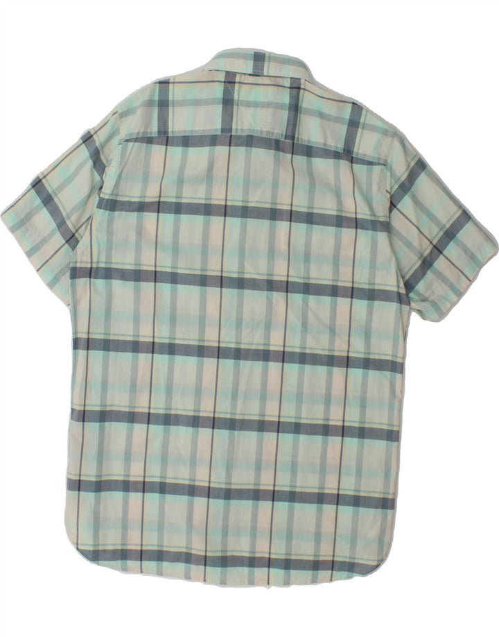 TOMMY HILFIGER Mens Regular Fit Short Sleeve Shirt Large Blue Check Vintage Tommy Hilfiger and Second-Hand Tommy Hilfiger from Messina Hembry 