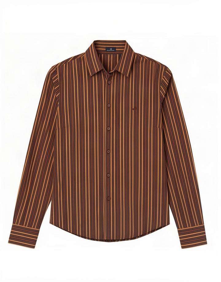 Camisa Brooksfield Mujer IT 42 Marrón Medio Rayas