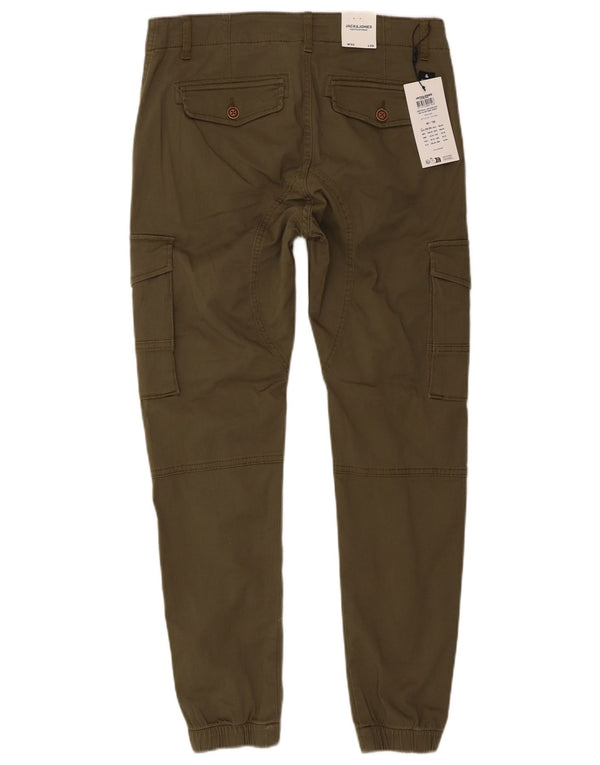 Jack & Jones Hombre Paul Joggers Pantalones Cargo W30 L30 Algodón Caqui