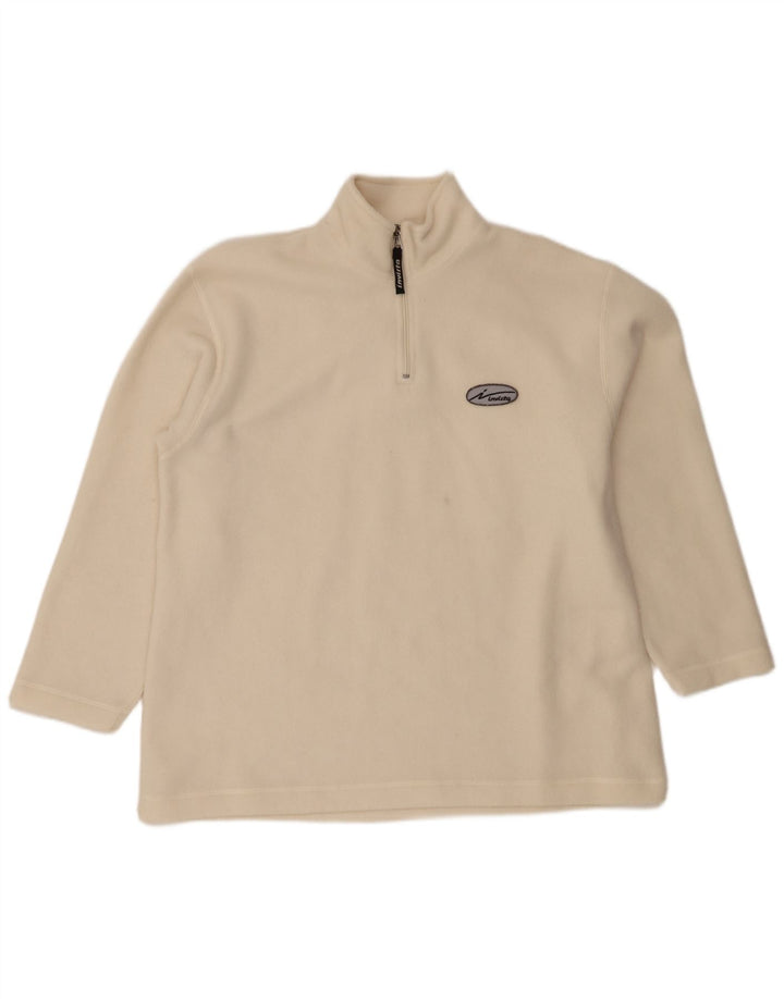 Invicta Jersey de forro polar con cuello y cremallera para hombre XL Poliéster blanco roto