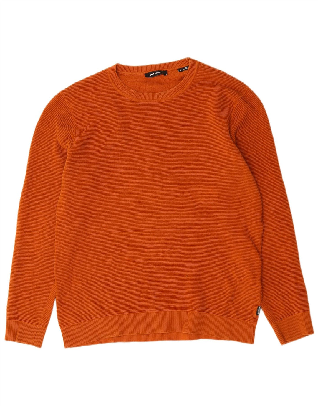 Jack & Jones Jersey con cuello redondo para hombre, talla grande, algodón naranja