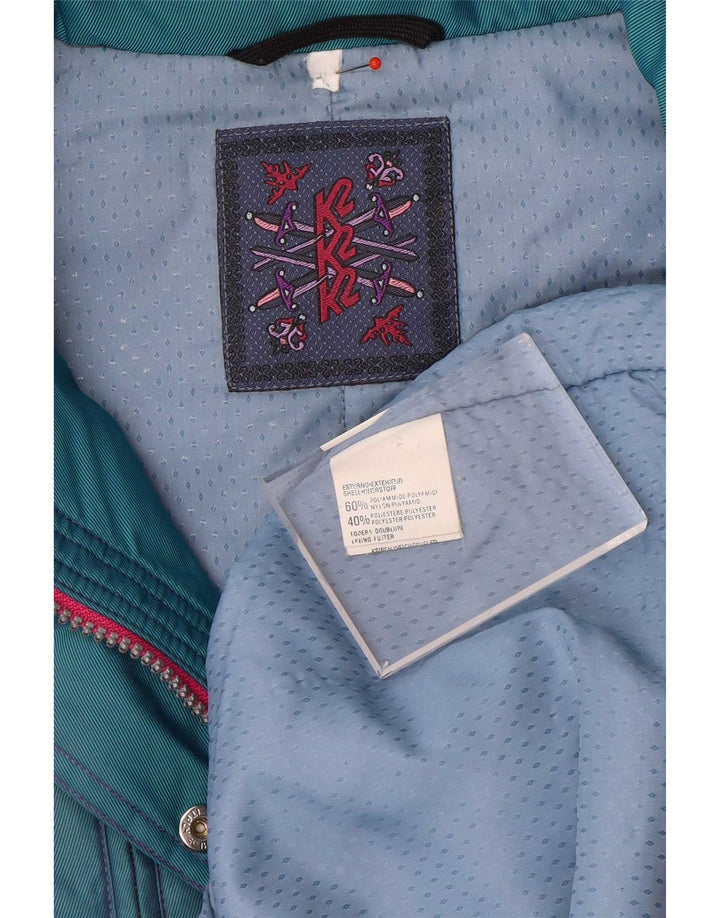 Vintage mujer jersey chaqueta de esquí de gran tamaño Reino Unido 16 bloque de color rosa grande