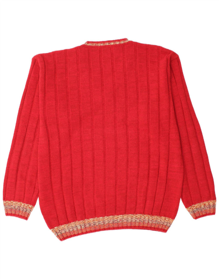 Dardano - Jersey con cuello en V para hombre, talla 2XL, lana roja
