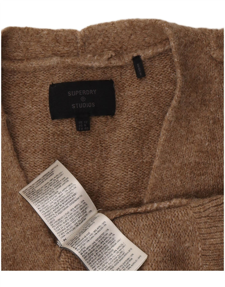 Superdry Jersey Extragrande con Cuello en V para Mujer UK 40 Acrílico Marrón Medio