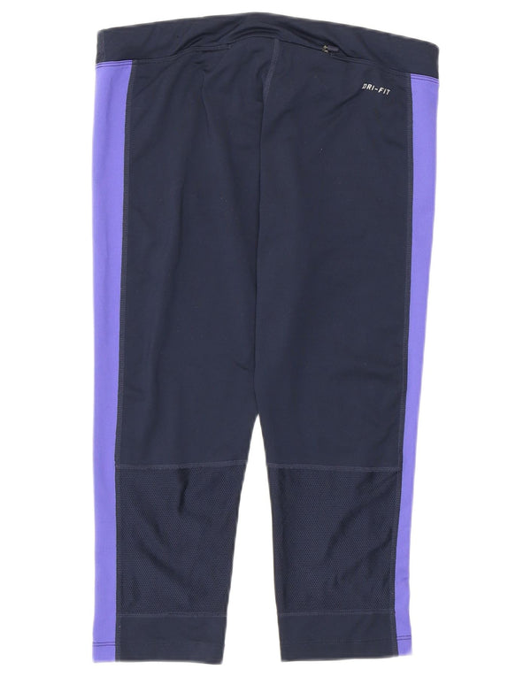 Nike - Leggings capri Dri Fit para mujer, talla 40, talla mediana, color azul marino