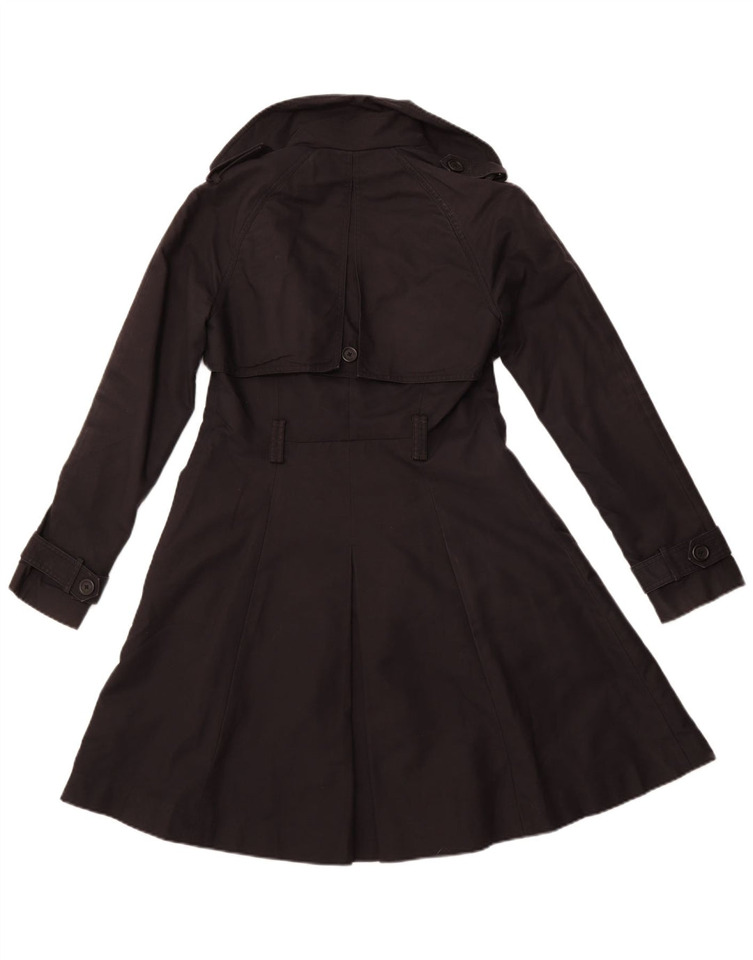 TED BAKER Gabardina abierta para mujer Talla 2 Pequeña Algodón negro