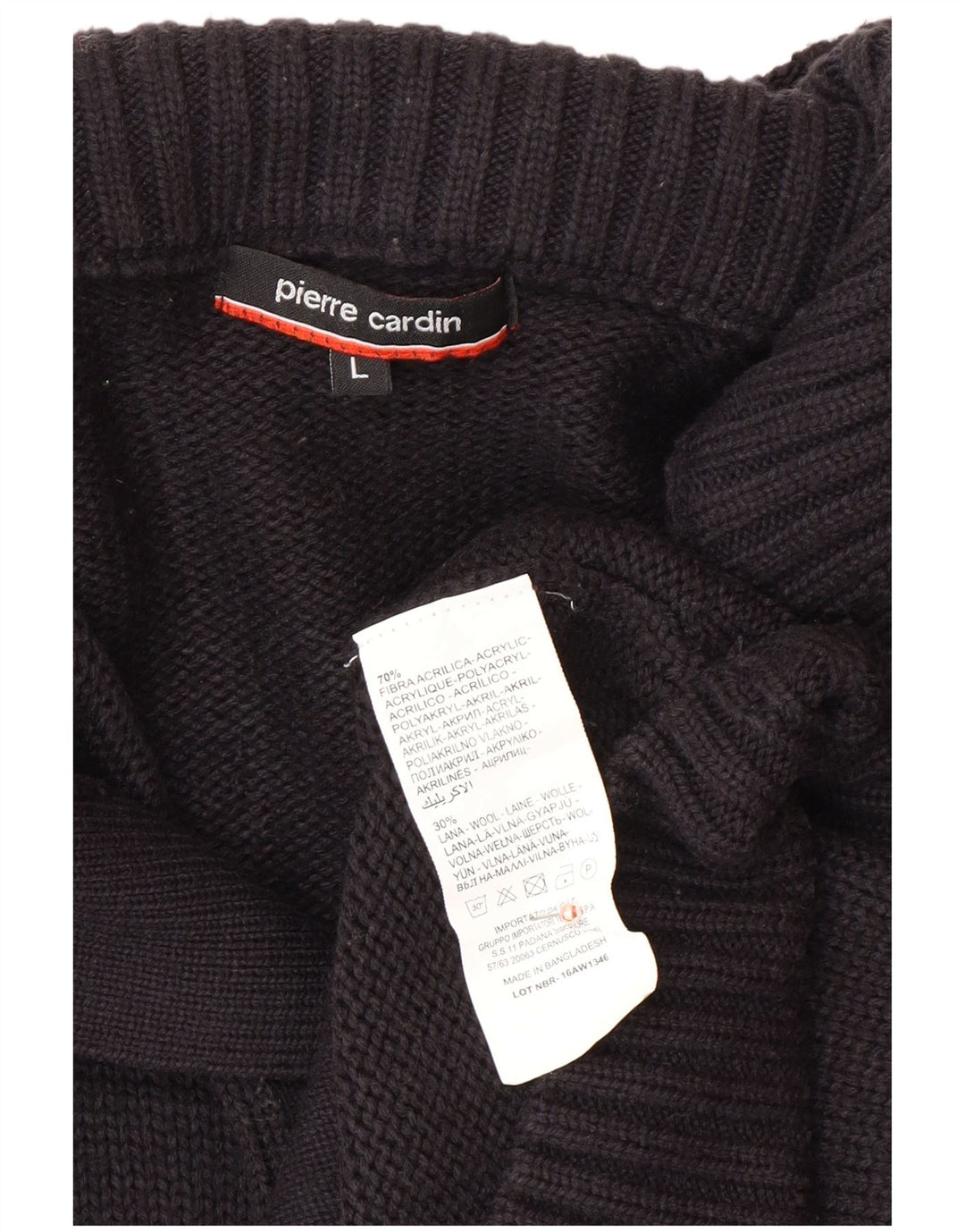 PIERRE CARDIN Cárdigan para hombre suéter grande azul marino acrílico