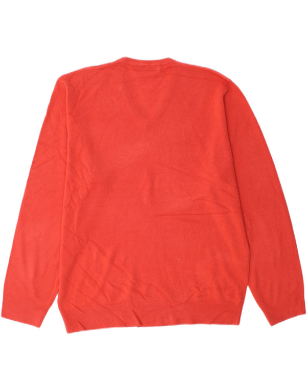 MARKS & SPENCER Suéter con cuello en V Blue Harbor para hombre XL Acrílico rojo