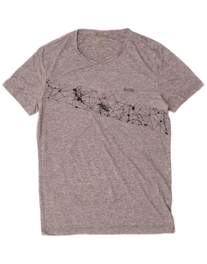 Camiseta Hugo Boss Hombre Top Gris Medio Poliéster Geométrico