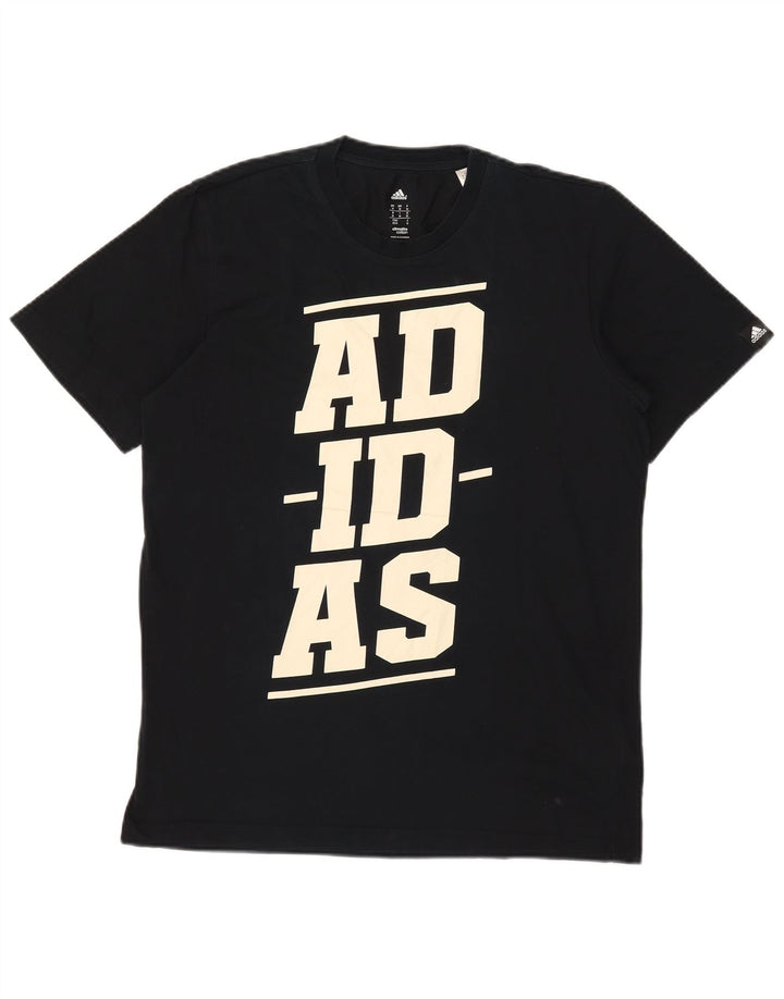 Adidas Mens Climalite Graphic Camiseta Top Medio Negro Algodón