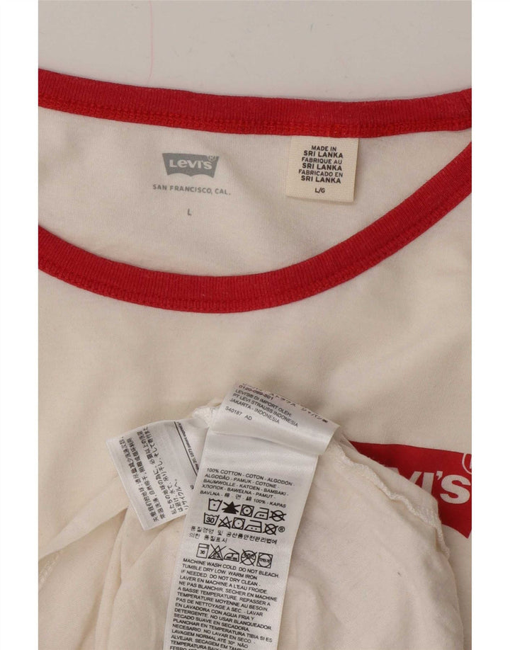 Levi's Camiseta para mujer Top UK 46 Large White Cotton