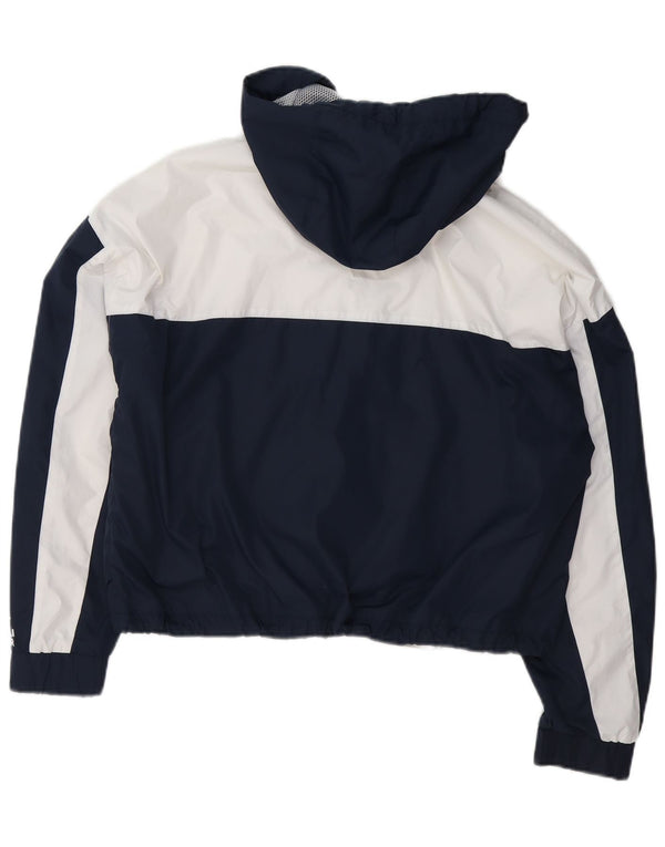 Hollister Chaqueta impermeable extragrande para mujer UK 44 Mediana Azul marino Colorblock