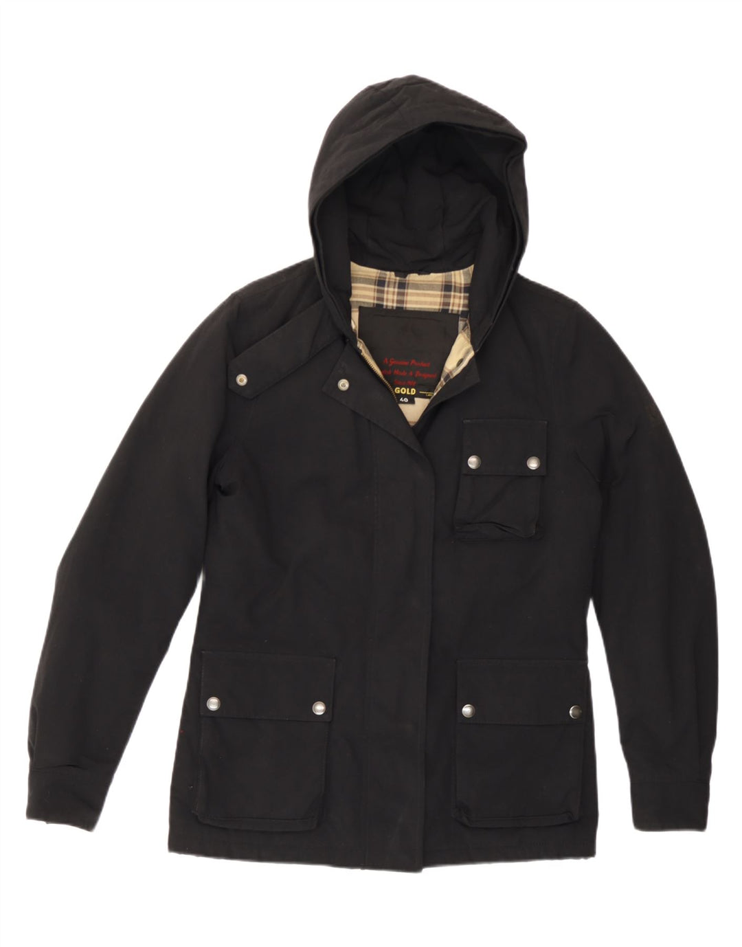 Belstaff Chaqueta utilitaria con capucha para mujer EU 40 Mediana Poliamida negra