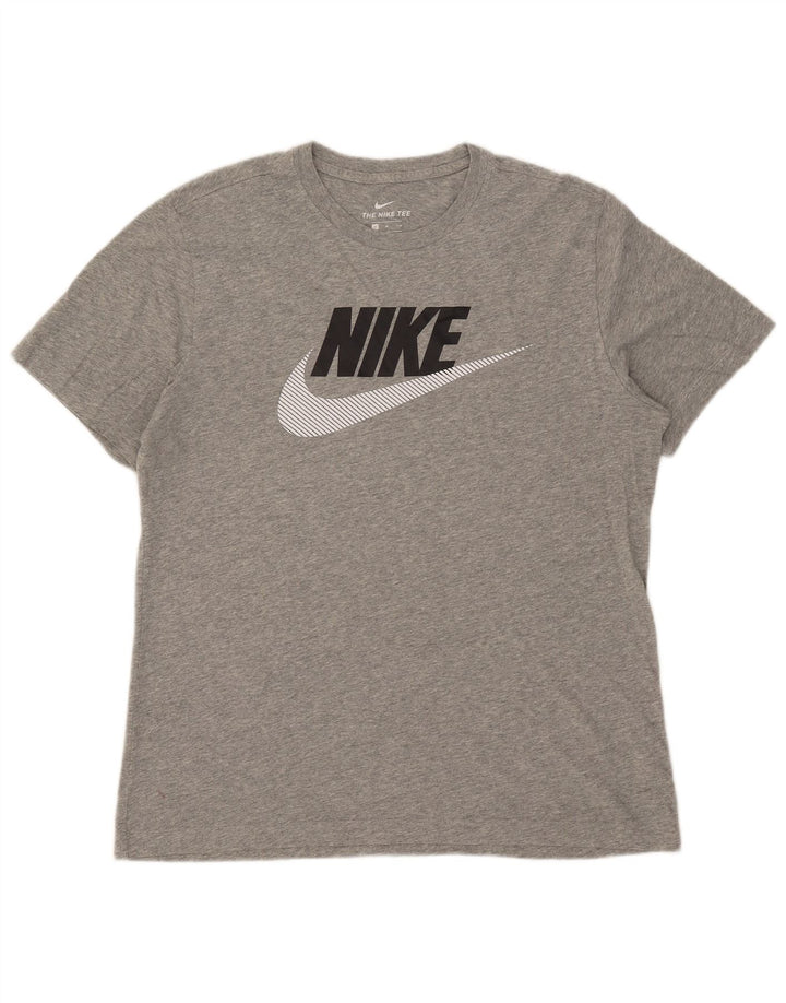 Nike - Camiseta gráfica para hombre, parte superior de algodón gris medio