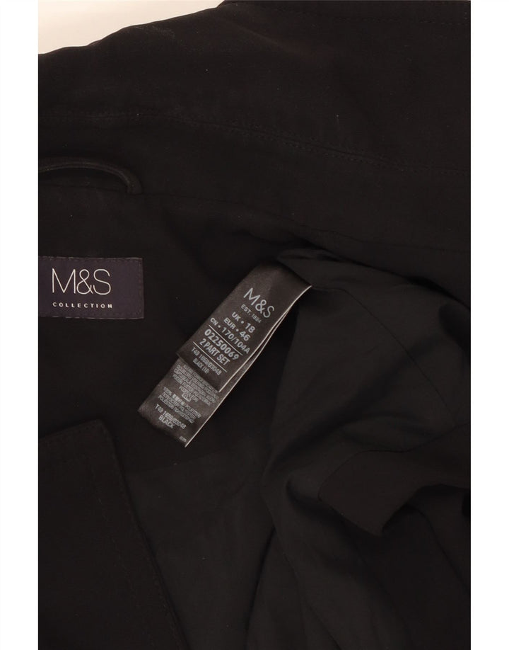 Marks & Spencer Chaqueta tipo blazer larga sin mangas para mujer UK 40 XL Negro