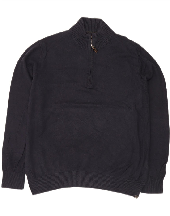 EDDIE BAUER Jersey Hombre con Cremallera y Cuello XL Algodón Azul Marino
