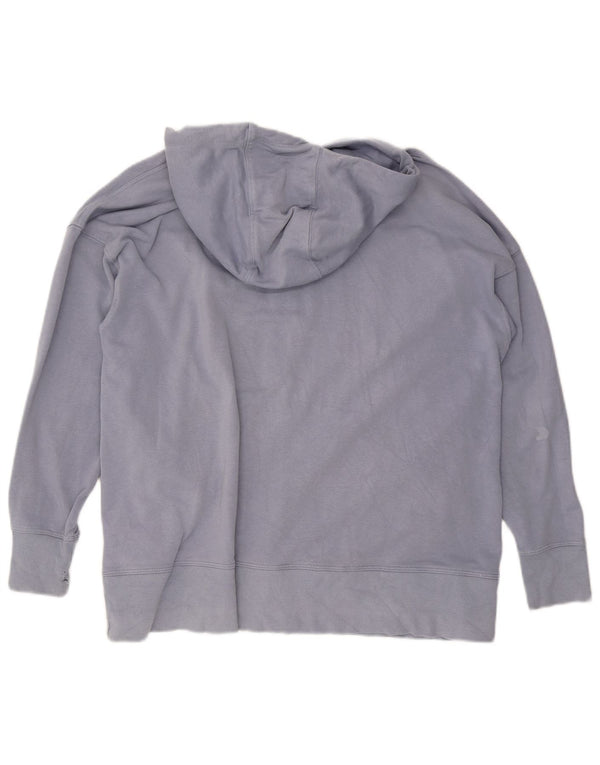 Dkny Womens Zip Hoodie Sweater UK 16 Large Blue Cotton
