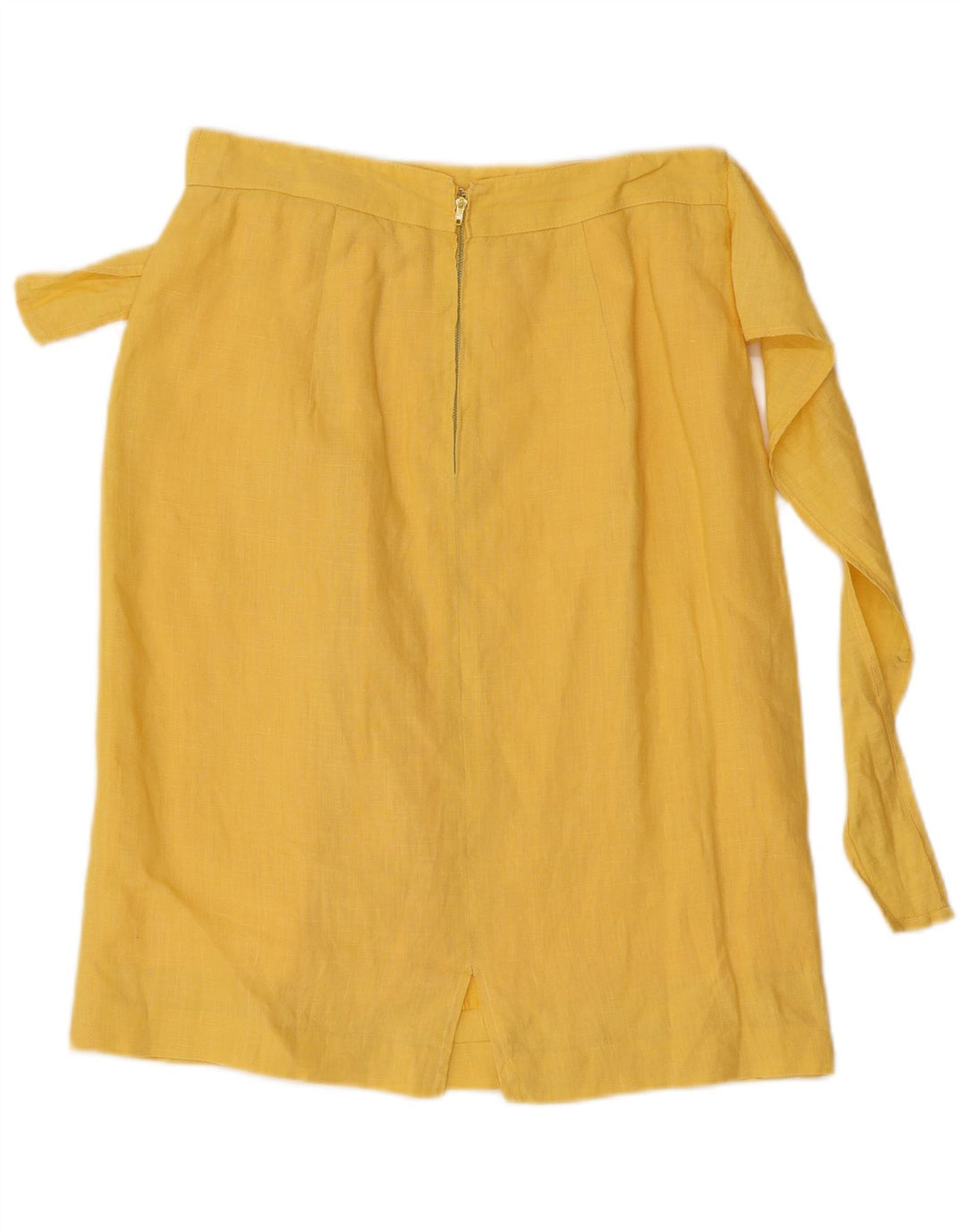 SERGIO D'ANDREA Falda midi para mujer UK 12 Medium W28 Lino amarillo