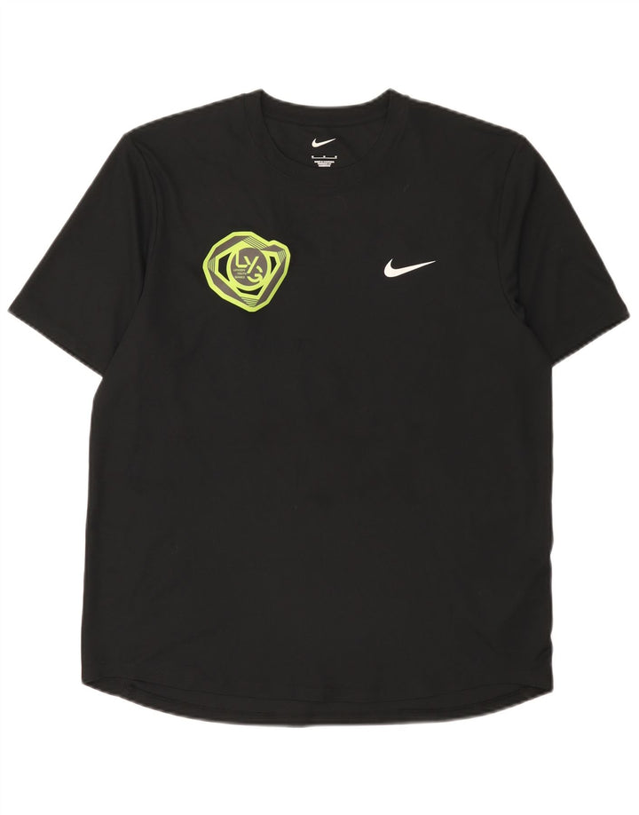 Nike - Camiseta gráfica para hombre, parte superior mediana, poliéster negro