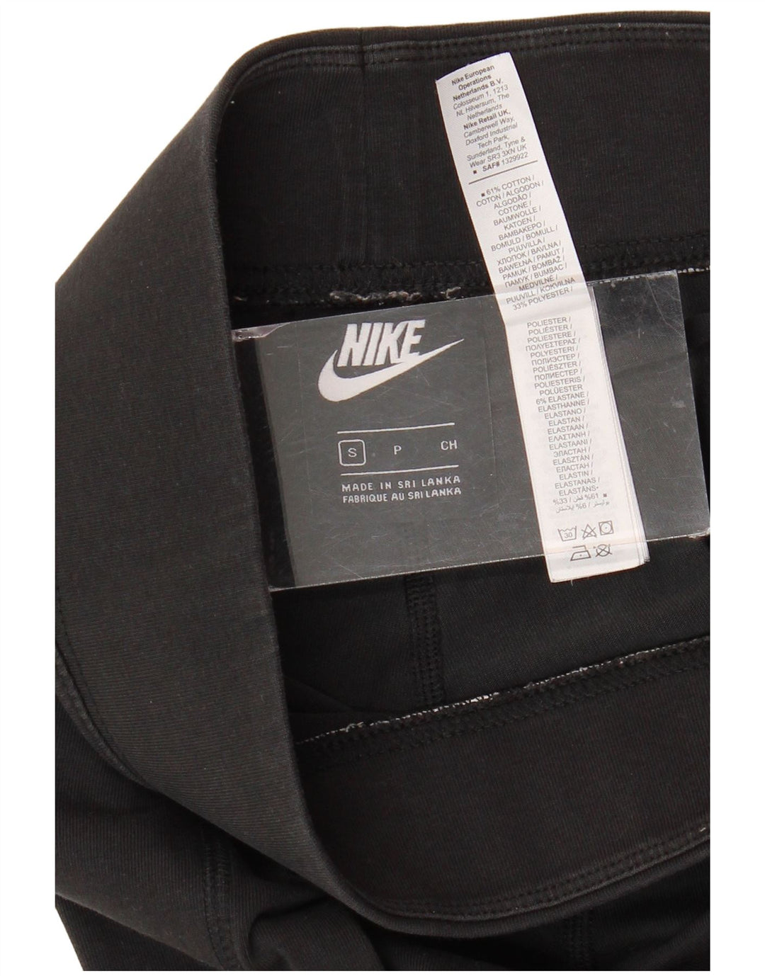 NIKE Leggings gráficos para mujer UK 10 Small Algodón negro