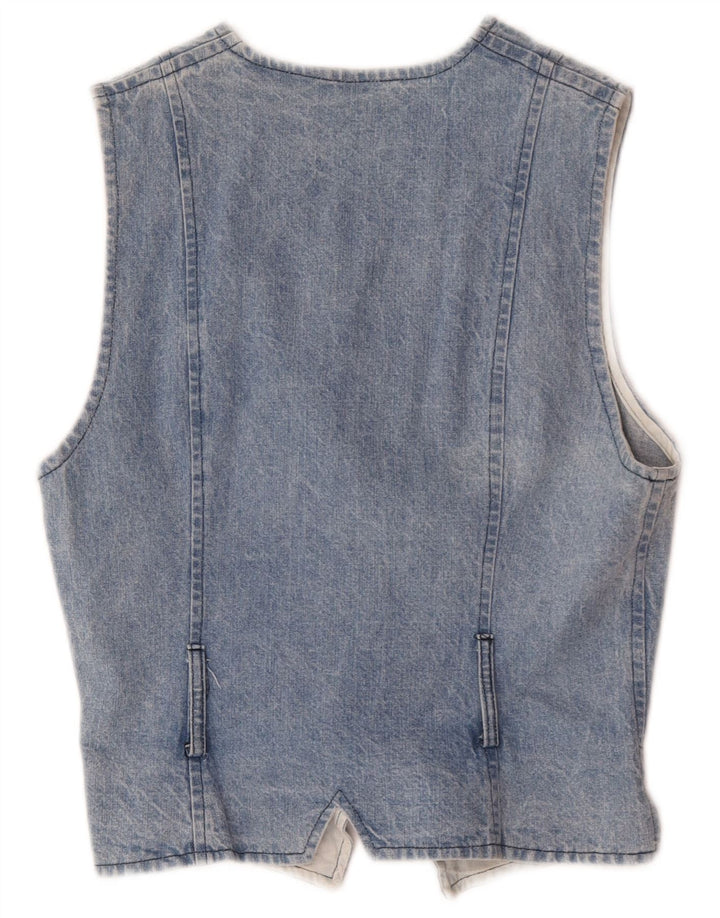 Vintage mujer denim chaleco Reino Unido 14 azul grande