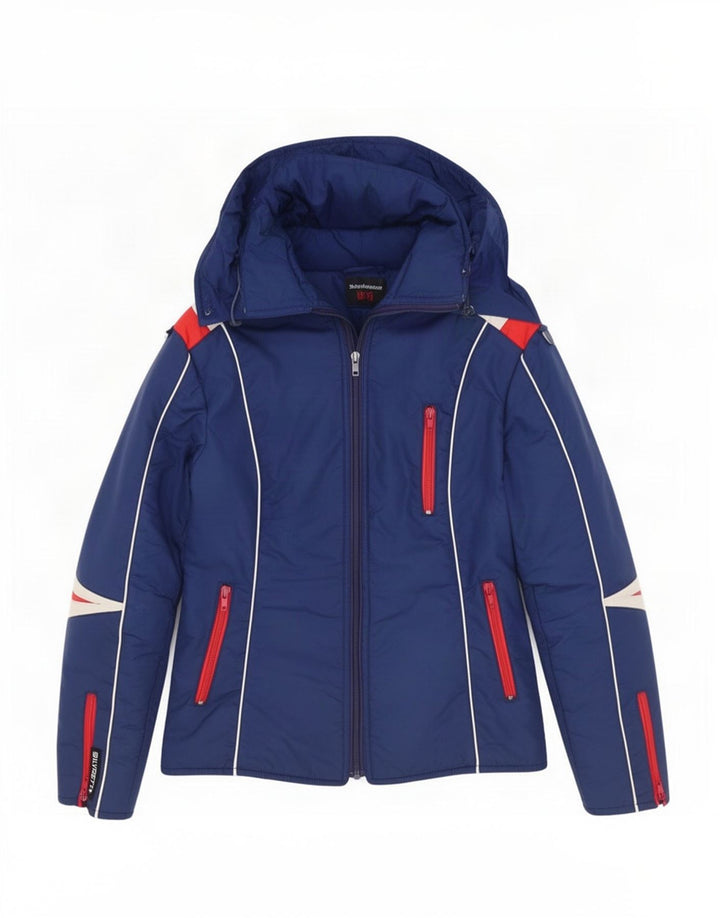 Silvretta Chaqueta de esquí con capucha para mujer IT 42 Medium Azul marino Colorblock