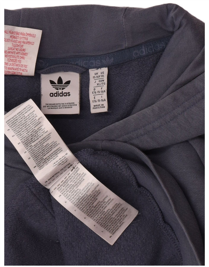 Adidas Sudadera con capucha para niño 15-16 años Azul Algodón