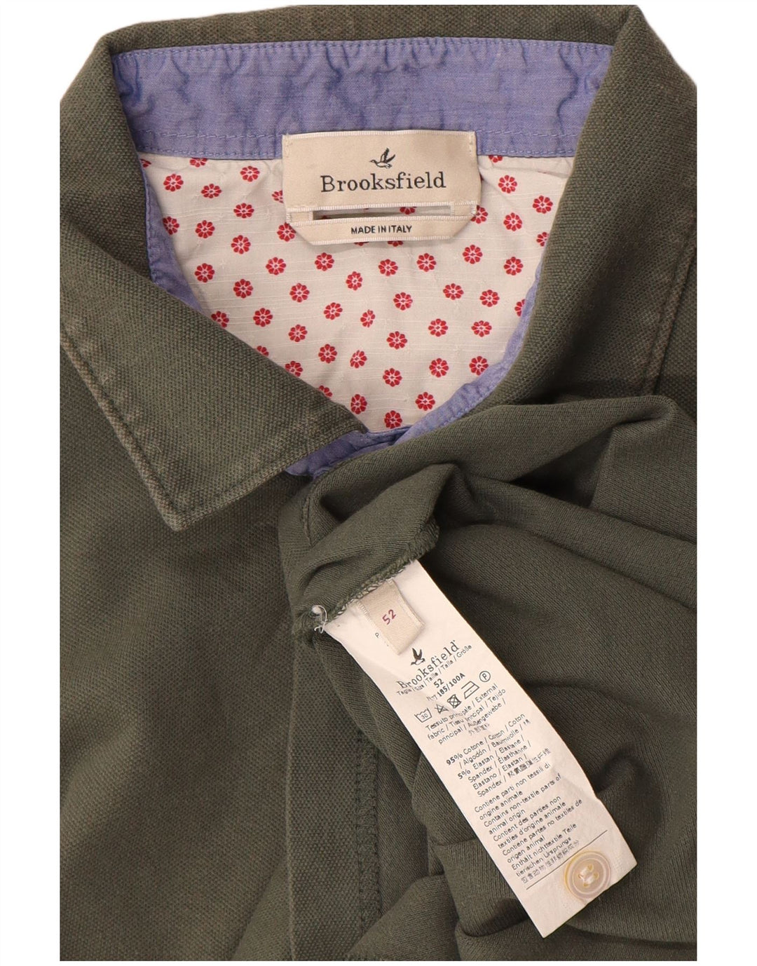 Brooksfield Polo para hombre IT 52 Grande Caqui Algodón