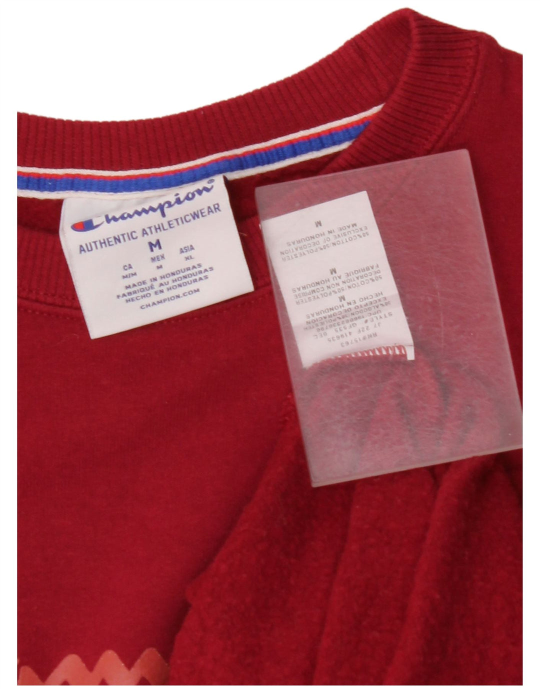 CHAMPION Hombre Sudadera Jumper Medium Borgoña Algodón