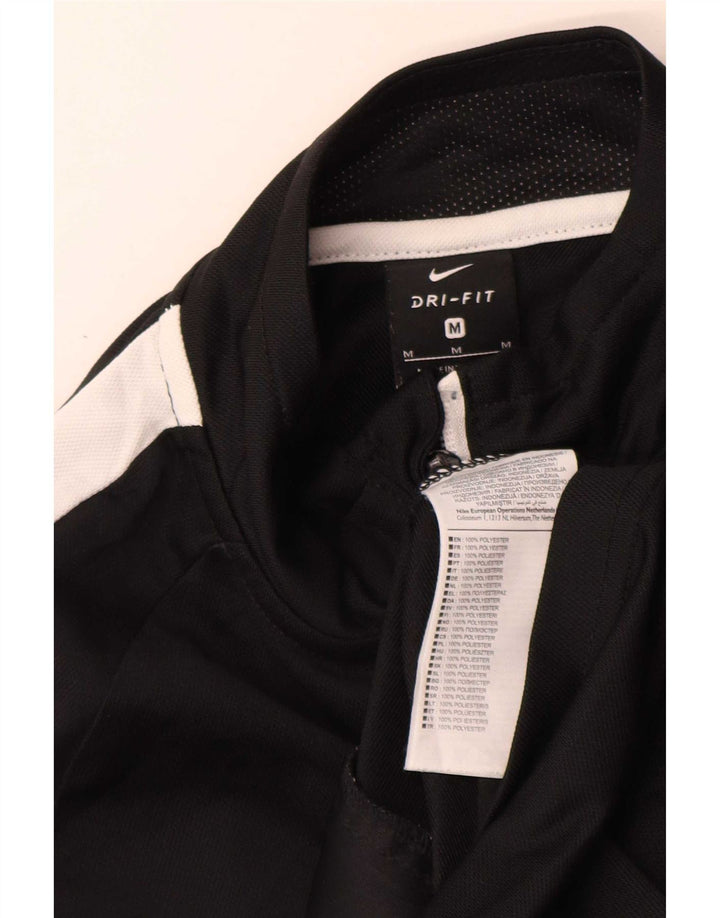 Nike Hombre Dri Fit Chándal Top Chaqueta Mediano Negro Colorblock Poliéster