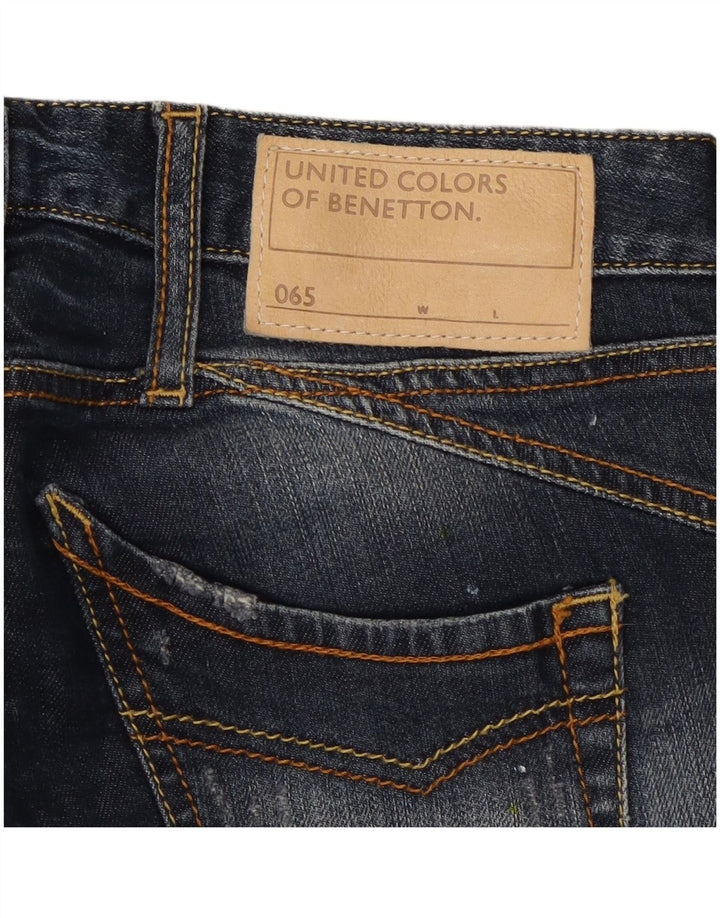 Benetton Vaqueros Bootcut Desgastados W26 L31 Azul Marino