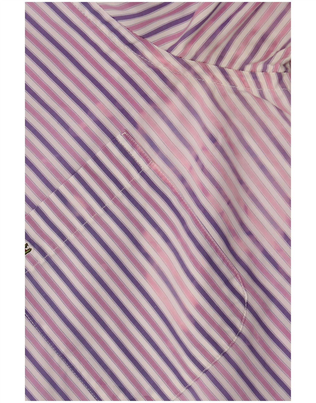Camisa LACOSTE para hombre talla 39 Algodón a rayas morado medio