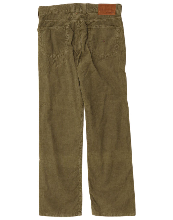 Tommy Hilfiger Pantalones rectos de pana para hombre W34 L32 Algodón verde