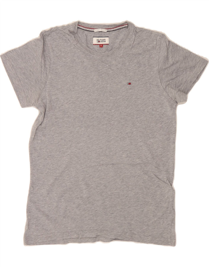 TOMMY HILFIGER Mens T-Shirt Top Small Grey Vintage Tommy Hilfiger and Second-Hand Tommy Hilfiger from Messina Hembry 
