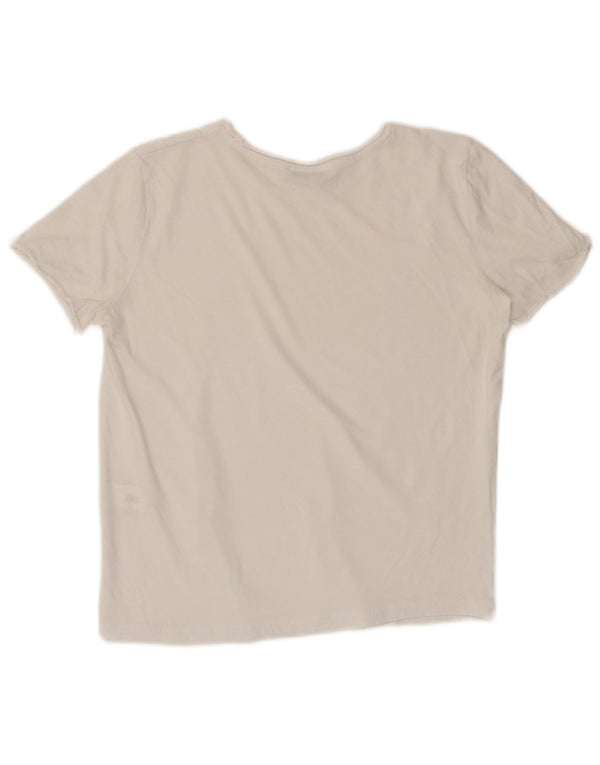 Zara Mujer Crop Camiseta Top UK 10 Small White Cotton