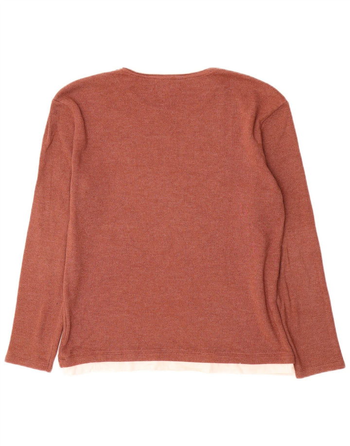 Zara Hombre Camiseta Manga Larga Marrón Medio