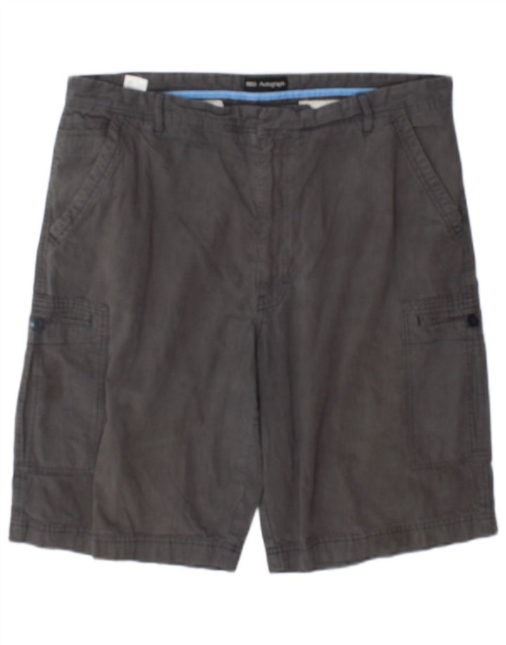 Marks & Spencer Pantalones cortos tipo cargo para hombre W38 XL Algodón gris