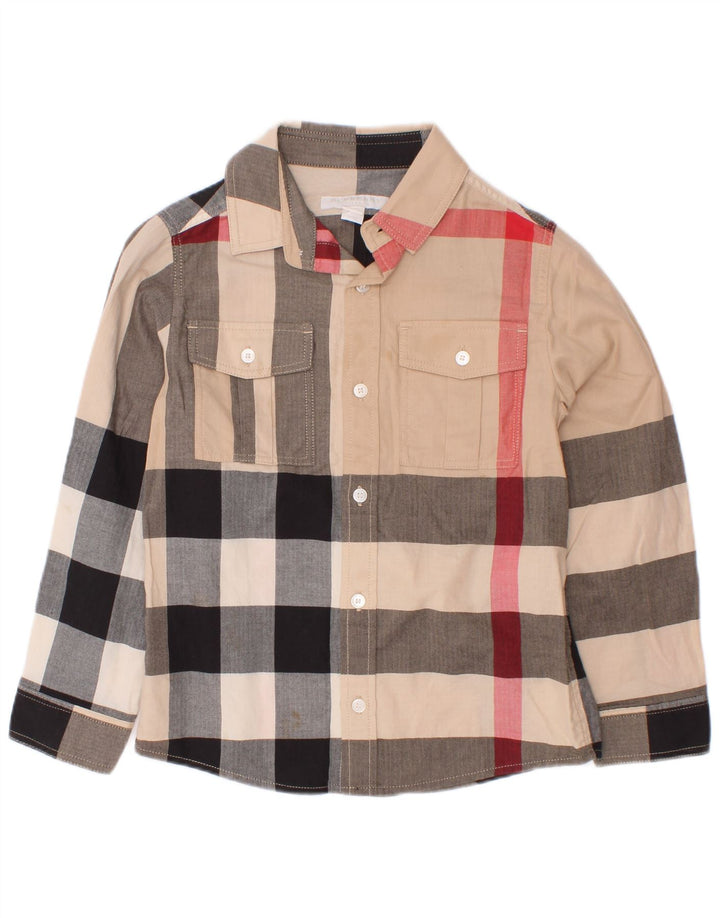 Burberry Camisa Niño 5-6 Años Cuadros Multicolor Algodón