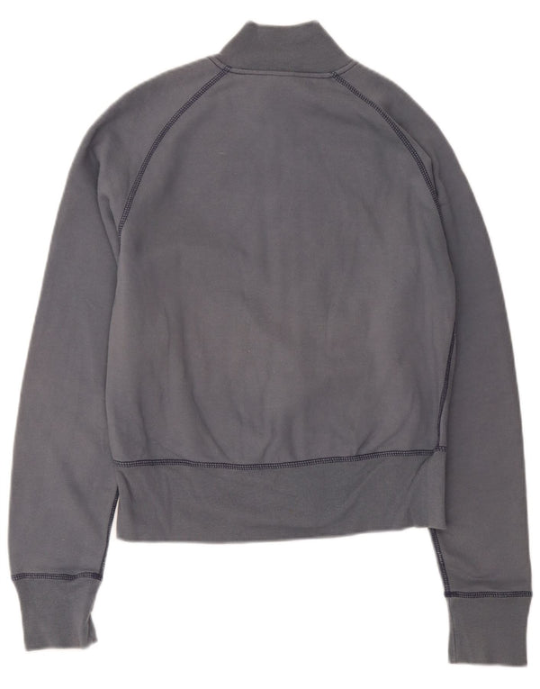 Diesel Mujer Crop Chándal Top Chaqueta UK 40 Grande Gris Algodón