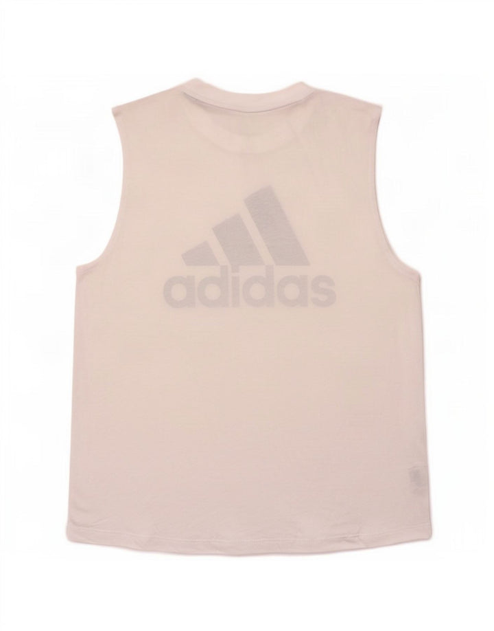 Adidas Mujer Gráfico Chaleco Top UK 12/14 Medio Blanco Poliéster