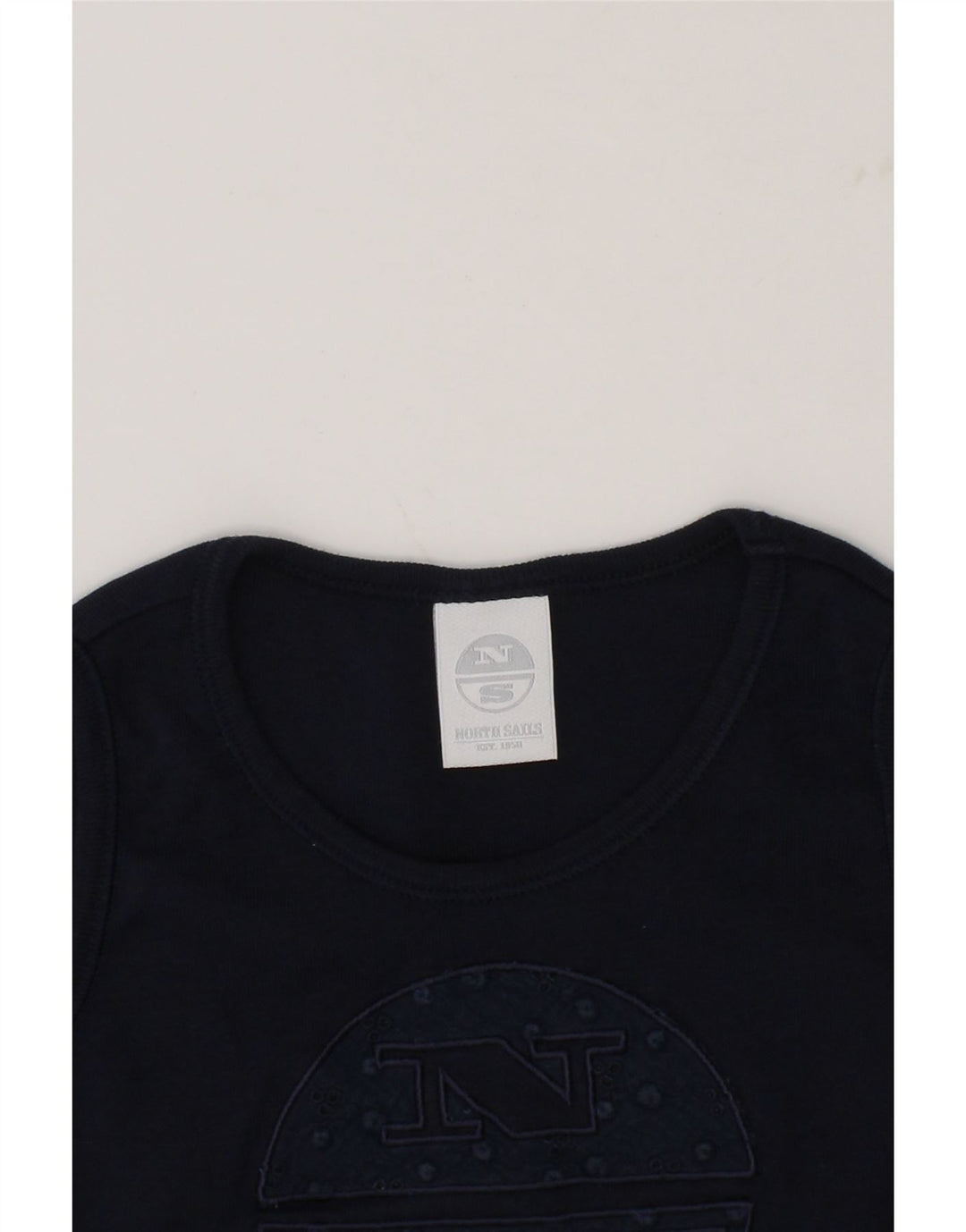 NORTH SAILS Boys Graphic Vest Top 7-8 Years Navy Blue Cotton Vintage North Sails and Second-Hand North Sails from Messina Hembry 