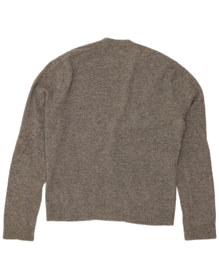 Cárdigan Penguin para hombre de lana de cordero gris medio