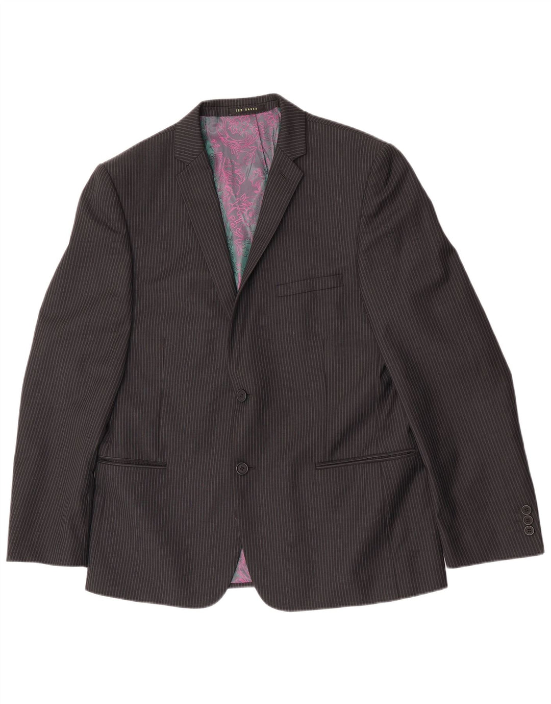 Ted Baker Chaqueta tipo blazer de 2 botones para hombre UK 42 XL Lana negra a rayas