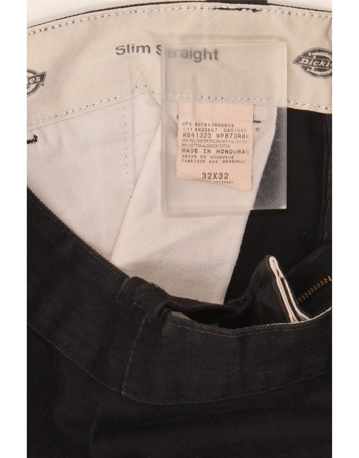 Dickies Pantalones cortos chinos ajustados para hombre W32 Poliéster negro mediano