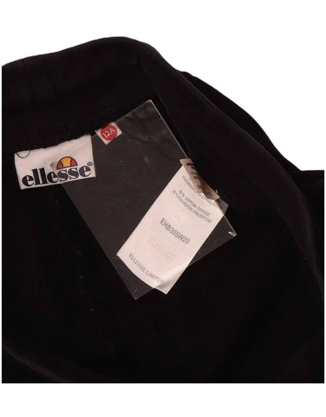 ELLESSE Pantalones de chándal con estampado gráfico para niños 11-12 años Algodón negro